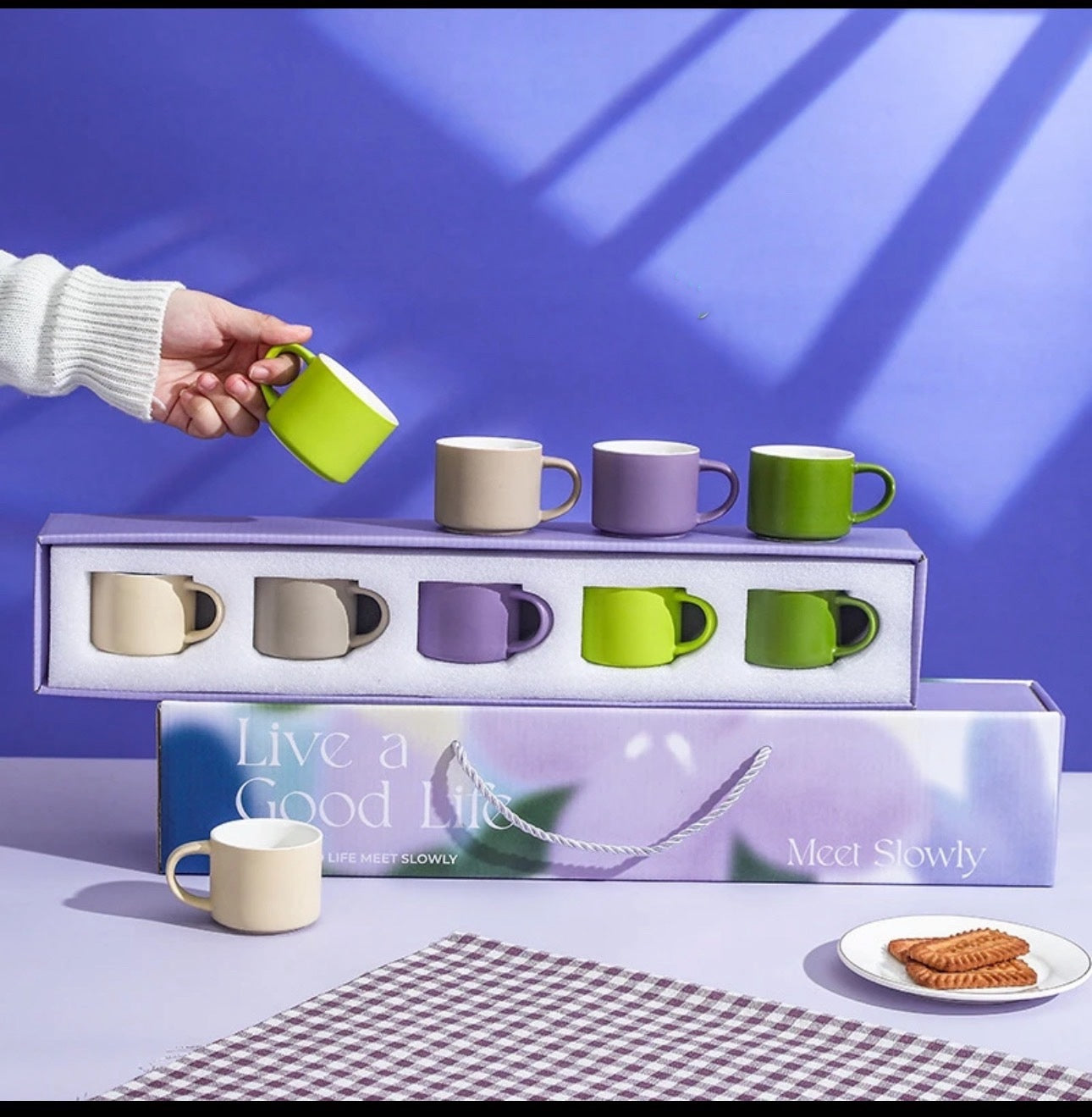 Ceramic coffee cup set of 5 (2 sets)