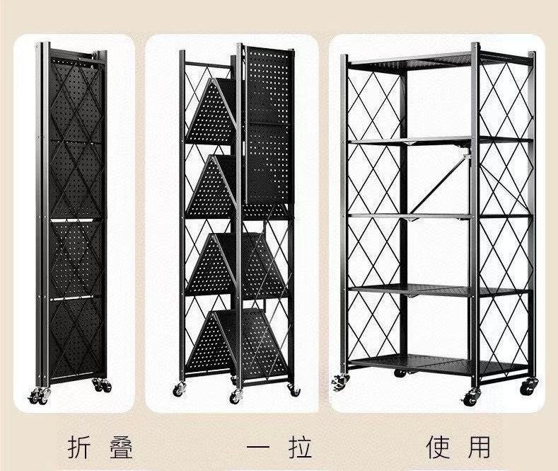 廚房折疊鐵藝置物架5層