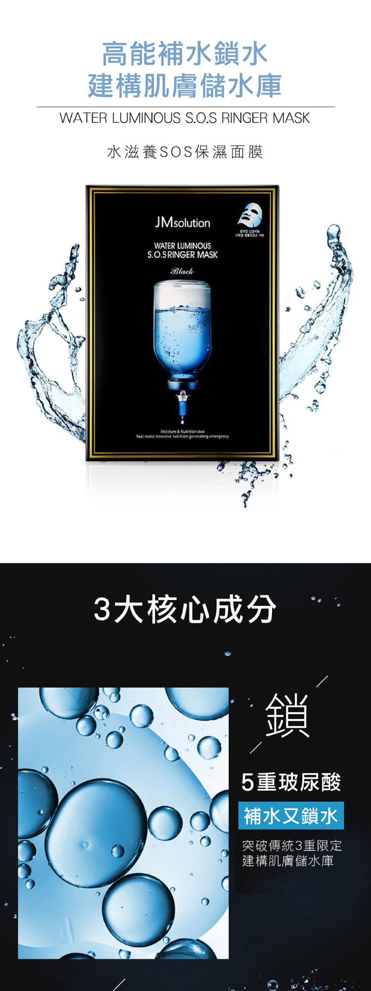 韓國熱銷面膜 JMsolution 經典保濕穩定面膜系列 任選3盒 (每盒10片入)