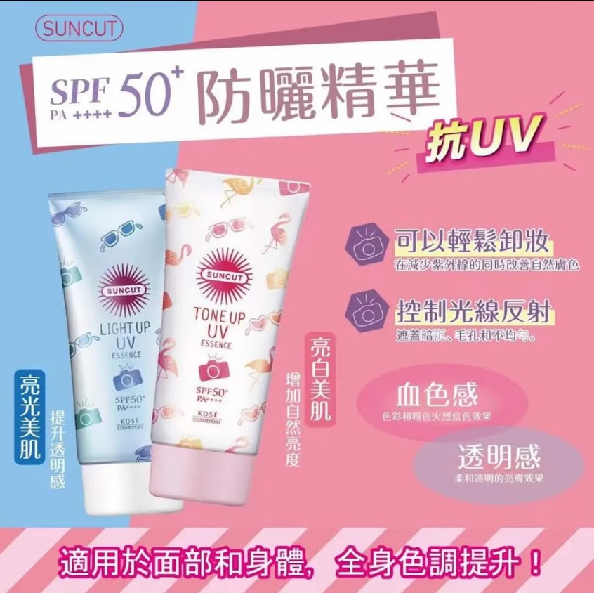 日本 KOSE 高絲SUNCUT曬可皙潤色提亮透亮美肌系列 (買1送1)