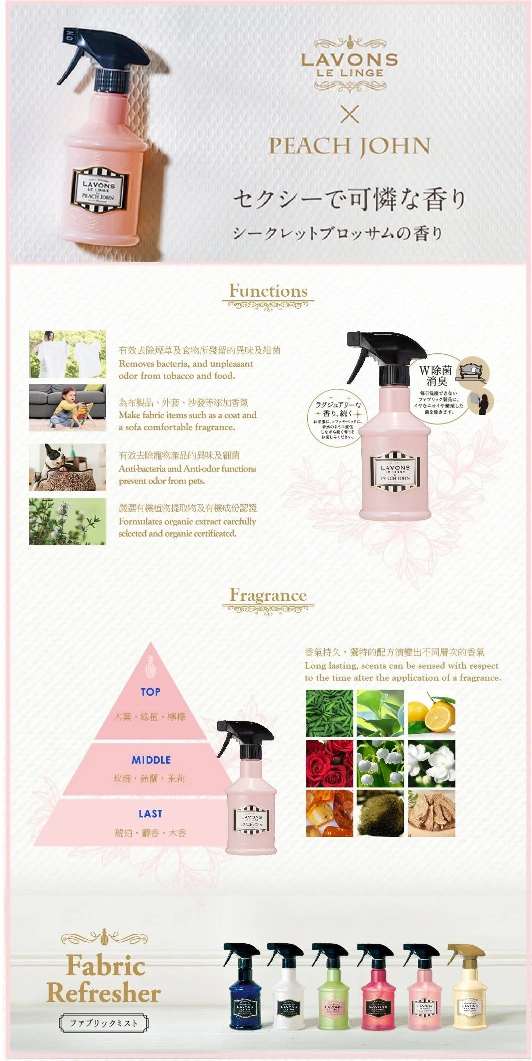 日本熱銷No.1 Lavons Le Linge 除菌消臭香薰噴霧 370ml