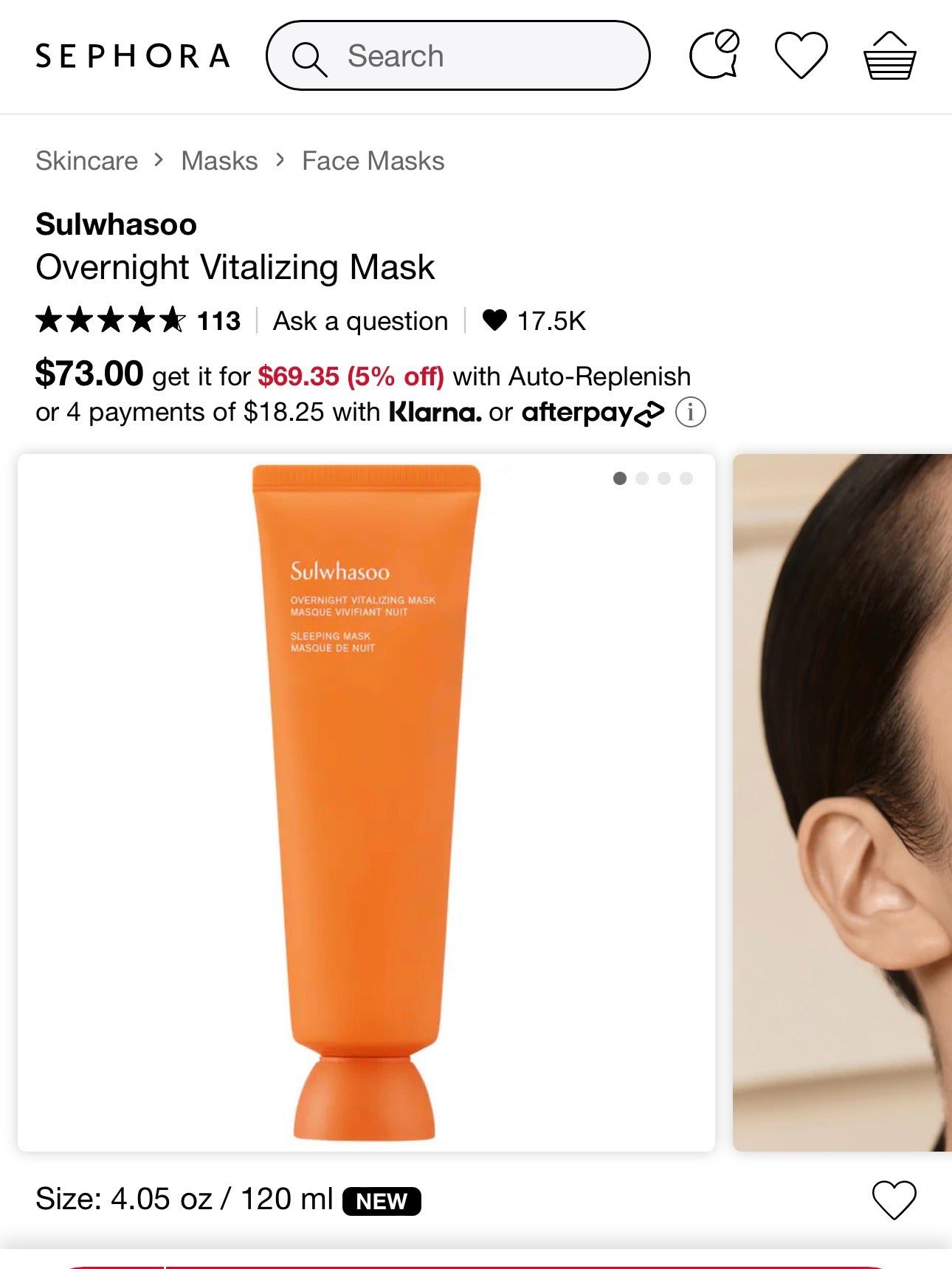 Korea Sulwhasoo Sulwhasoo and Moisturizing Sleeping Mask