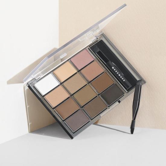Korean makeup artist's special eyebrow powder tray Wakemake 12-compartment multi-function eyebrow powder box
