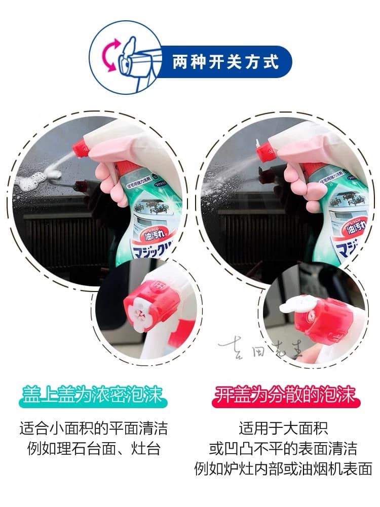 日本 花王強力泡沫廚房油煙機 去油污除菌噴霧清潔劑 400ML (買4送一共5樽)