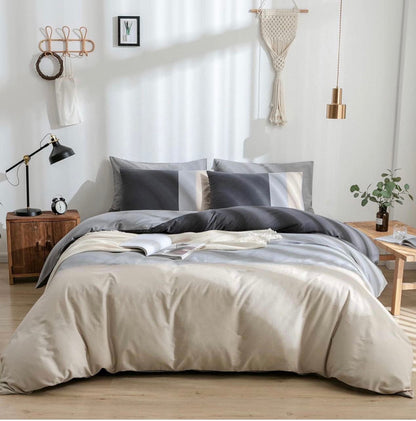 Hot special offer 100% cotton spliced ​​modern bedding 3-piece set (1 quilt cover + 2 pillows) x 2 sets