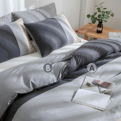 Hot special offer 100% cotton spliced ​​modern bedding 3-piece set (1 quilt cover + 2 pillows) x 2 sets