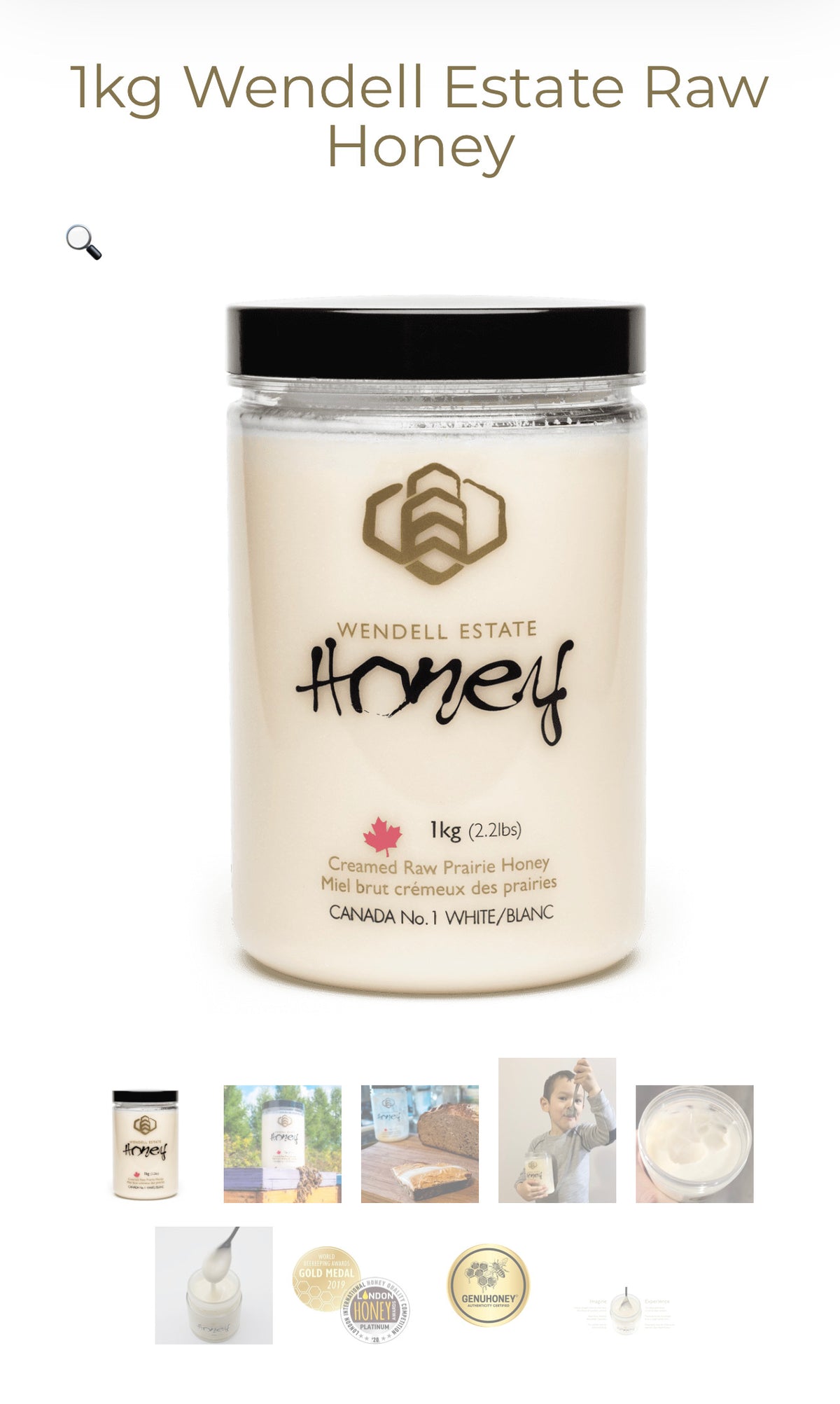 加拿大 Wendell Estate 純天然白蜜1kg