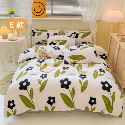 High-density thickened brushed autumn and winter bed sheets set of 4