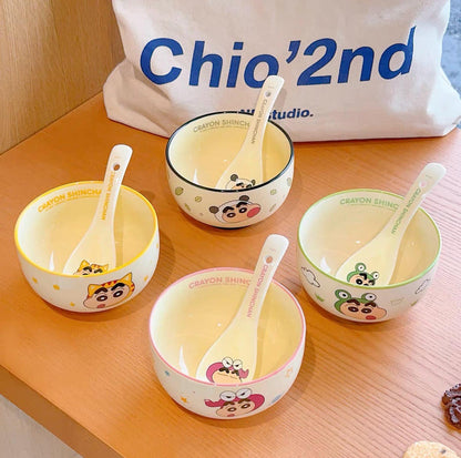 Crayon Shin-chan 5-piece ceramic tableware set for one person in a cute gift box