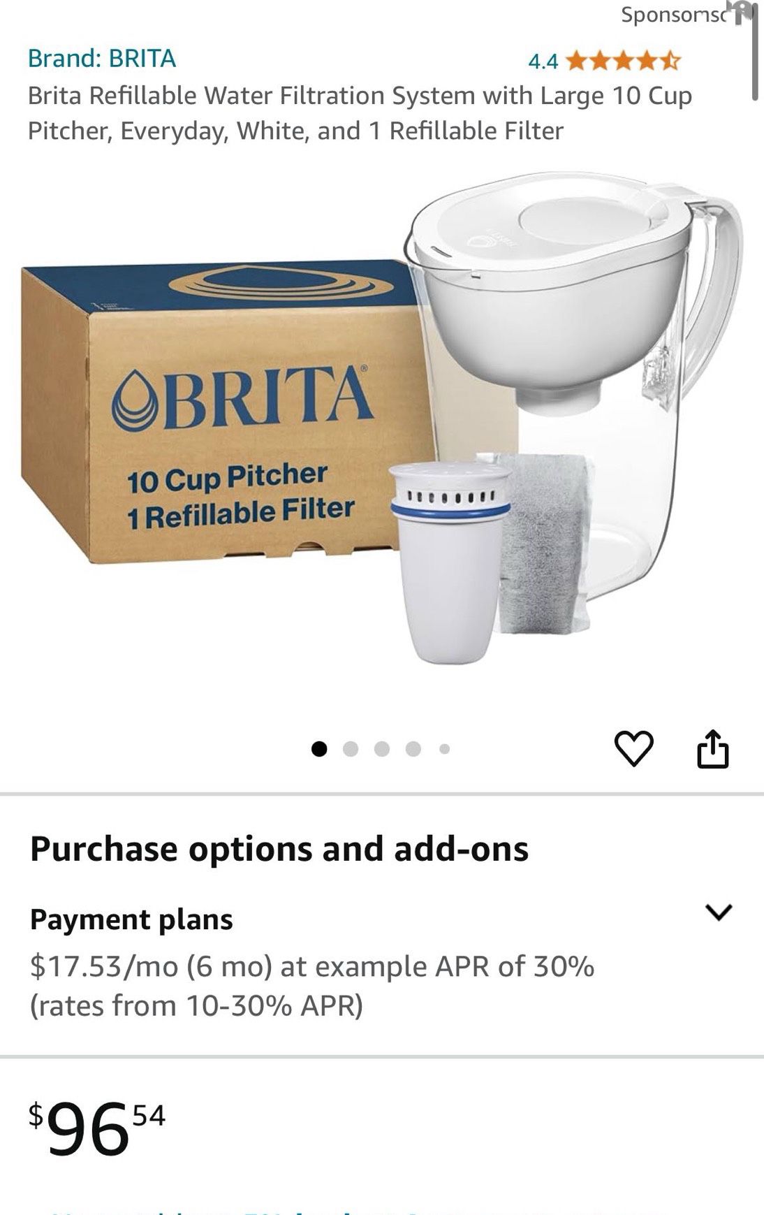 Brita 可再填充水過濾水壺