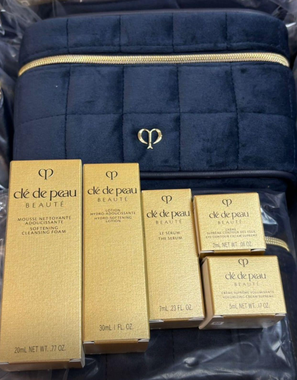 日本CLE DE PEAU CPB 高級藍色化妝袋6件套裝