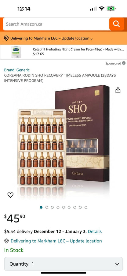 Coreana RODIN - SHO 28-Day Apply Botox Serum Ampoule (2ml x 28 bottles)