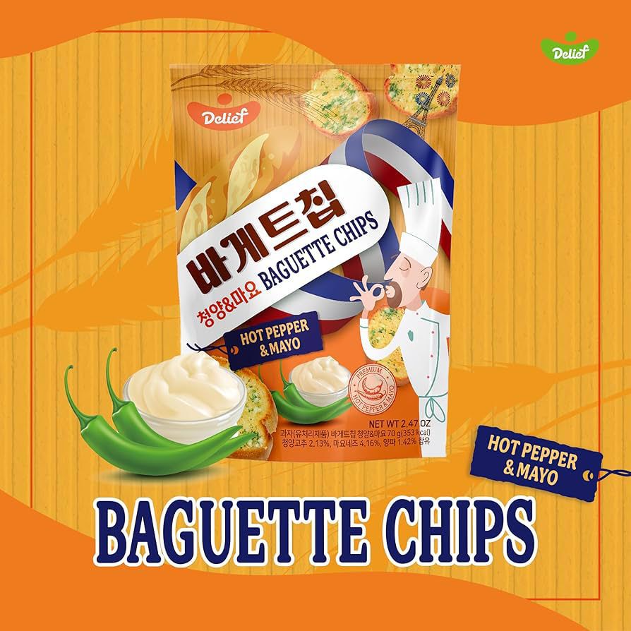 Korean Delief Garlic/Spicy Mayonnaise Bread 70g (4 packs)