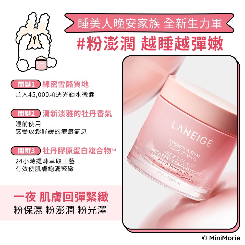 韓國 LANEIGE 蘭芝人氣晚安面膜試用裝三件套 (2套 送透明小禮盒)