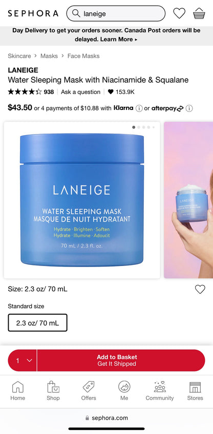 Laneige Sleeping Mask (5x15ml)