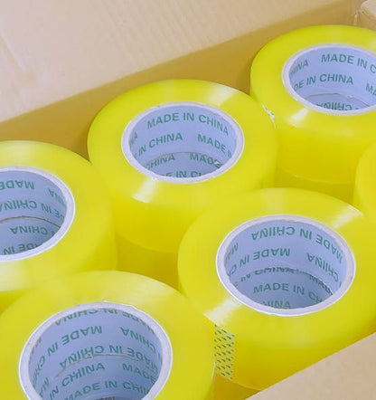 Transparent yellow sealing tape (large roll-3 rolls)