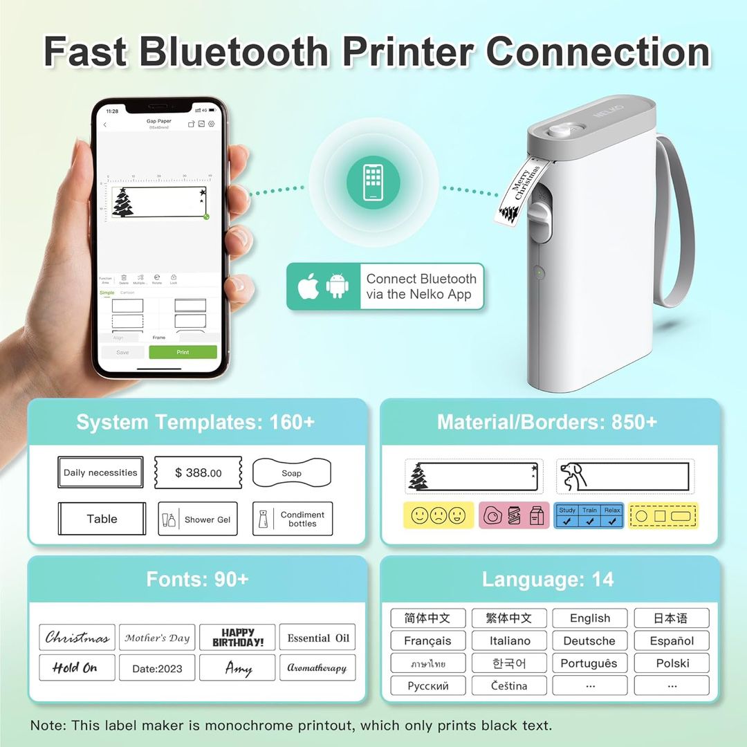 High-End Portable Bluetooth Label Printer