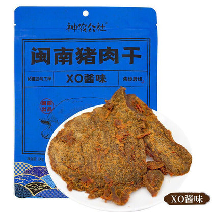 神農公社系列 XO醬豬肉乾 / 靖江豬肉脯/台式滷肉豆脯 (2包)