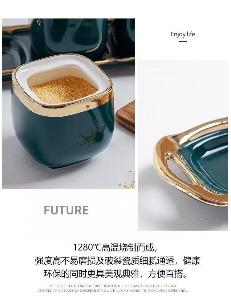 輕奢陶瓷調味罐