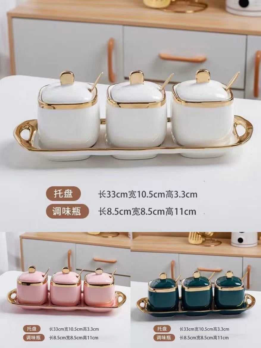 輕奢陶瓷調味罐