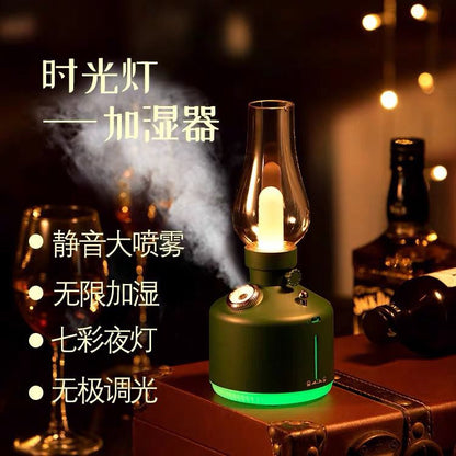 Wireless retro time light humidifier (can add aromatherapy) + USB rechargeable night light