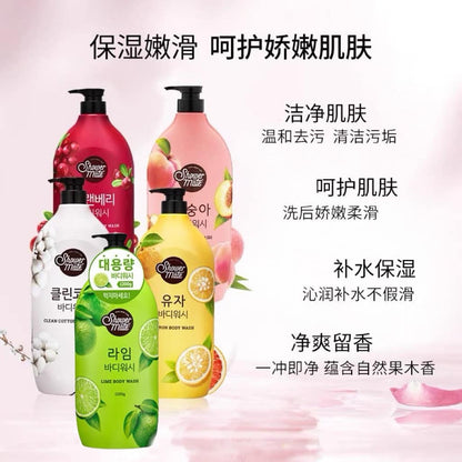 Korea Aekyung ShowerMate Breezy Fruity Shower Gel Series Large Capacity 1200g (2 Bottles)